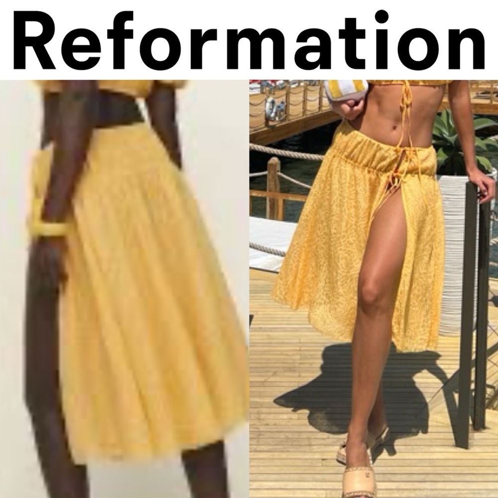 Sexy! Reformation NEW m Sunflower Valeria Skirt Size 4